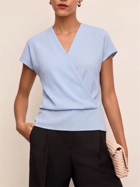 MM Lafleur The Antonia Top - Eco Soft Wave Light Sky Blue Large